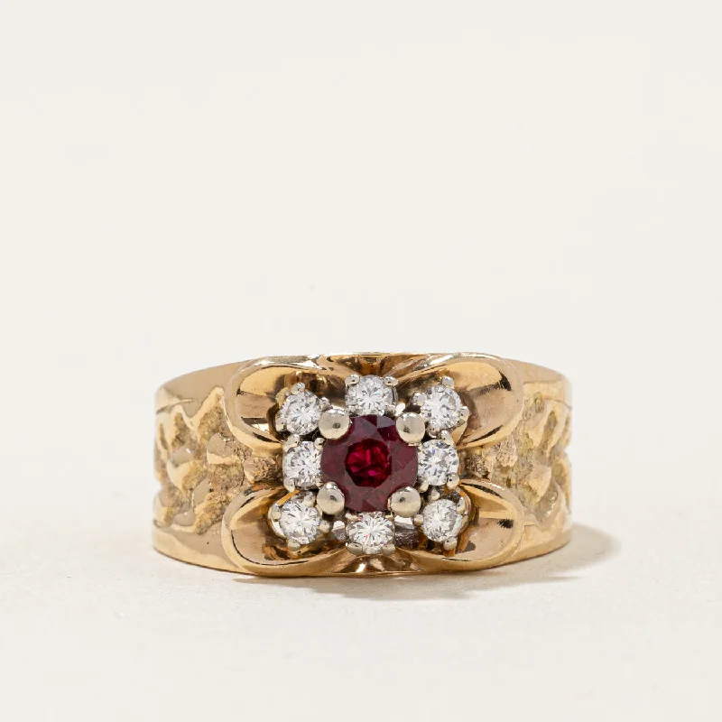 beautiful gemstone rings -Birks' Ruby & Diamond Cocktail Ring | 0.37ct, 0.20ctw | SZ 6 |