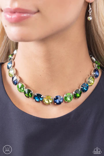 luxury gemstone necklaces for women -Alluring A-Lister - Green Choker