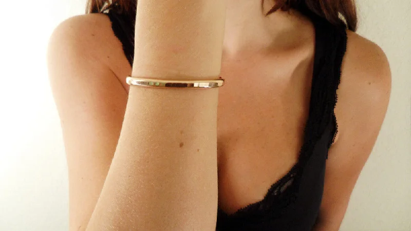 wedding bracelets for women -Large Rose Gold Fill Cuff Bracelet