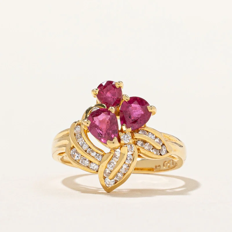 custom engagement rings -Ruby & Diamond Ring | 1.25ctw, 0.28ctw | SZ 5.75 |