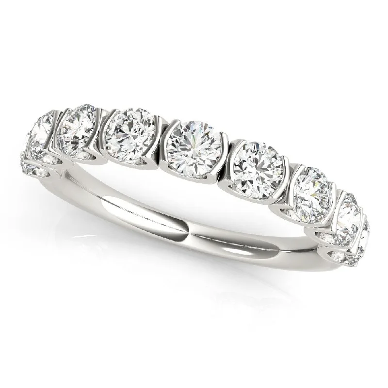 chic solitaire rings -Emma Half Bezel Band