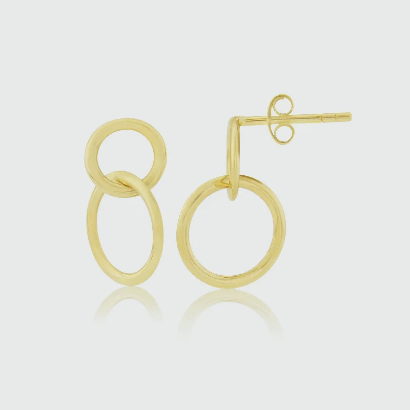 classic pearl earrings -Kelso Yellow Gold Vermeil Earrings