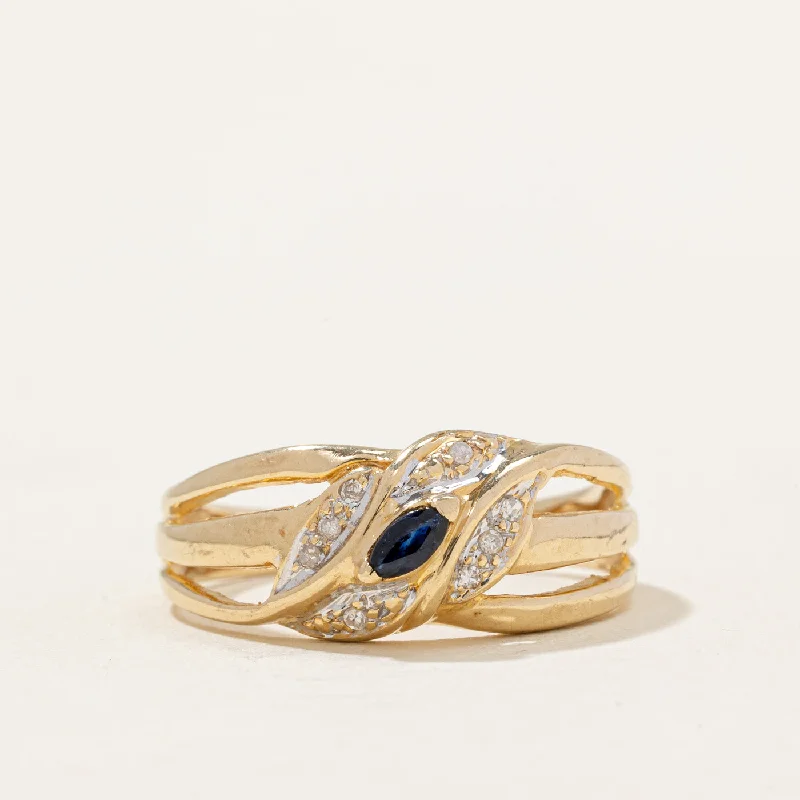 engagement and wedding rings -Sapphire & Diamond Ring | 0.07ct, 0.04ctw | SZ 7.25 |