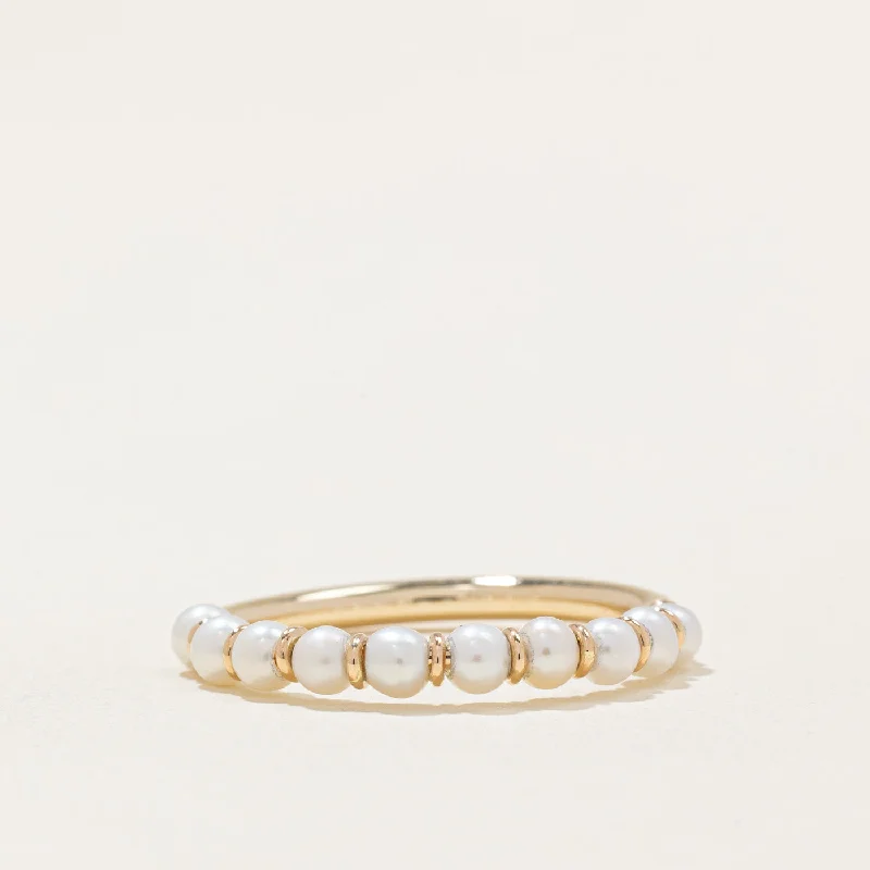 wedding ring sets -'100 Ways' Freshwater Pearl Semi Eternity Ring | SZ 6.75 |