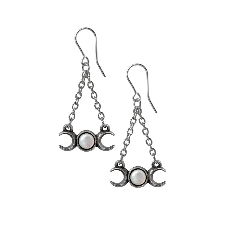 radiant cut earrings -Wiccan Moon Earrings by Alchemy Gothic