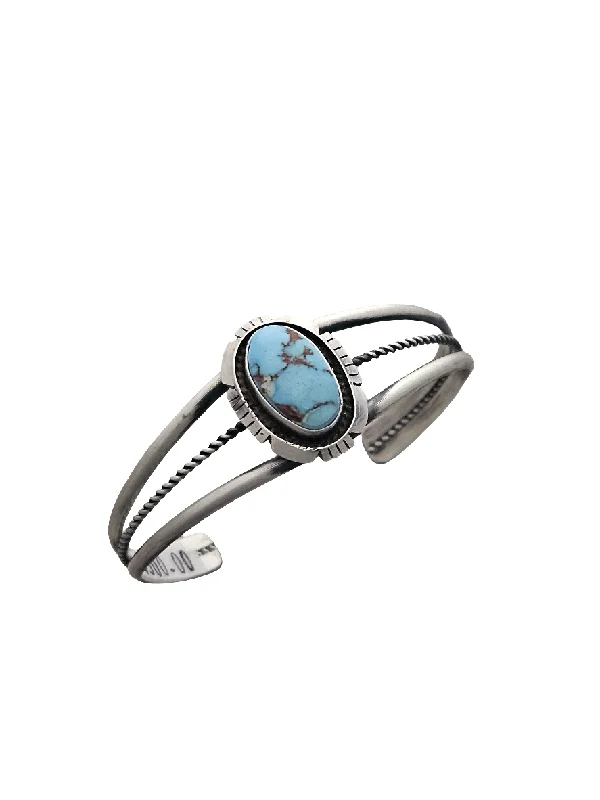 unique bangles for women -Sterling Silver Golden Hills Turquoise Bracelet