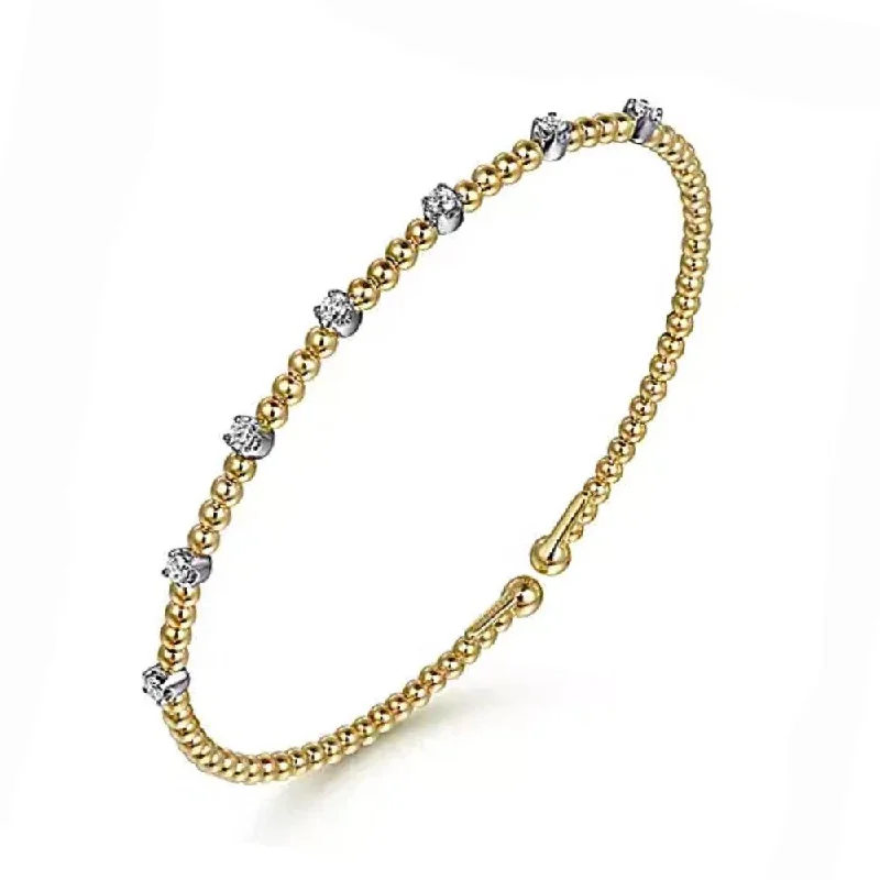 bohemian bracelets for women -Bujukan Stationed Diamond Bar Bracelet Yellow Gold