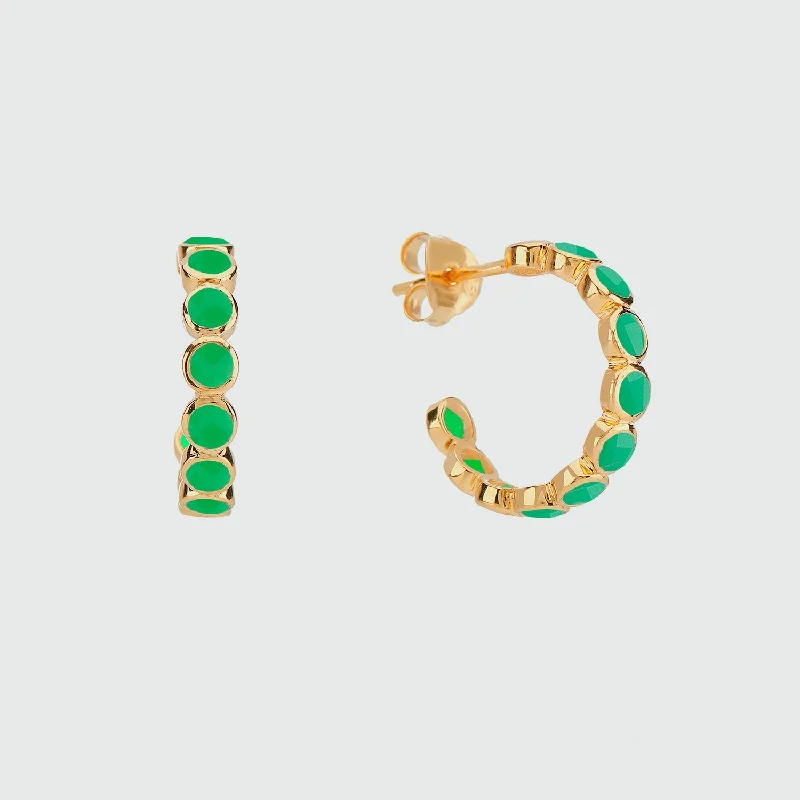 designer earrings for women -Ortigia Chrysoprase & Gold Vermeil Hoop Earrings