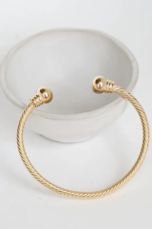 luxury bangles for women -Brynne Gold Cuff Bracelet