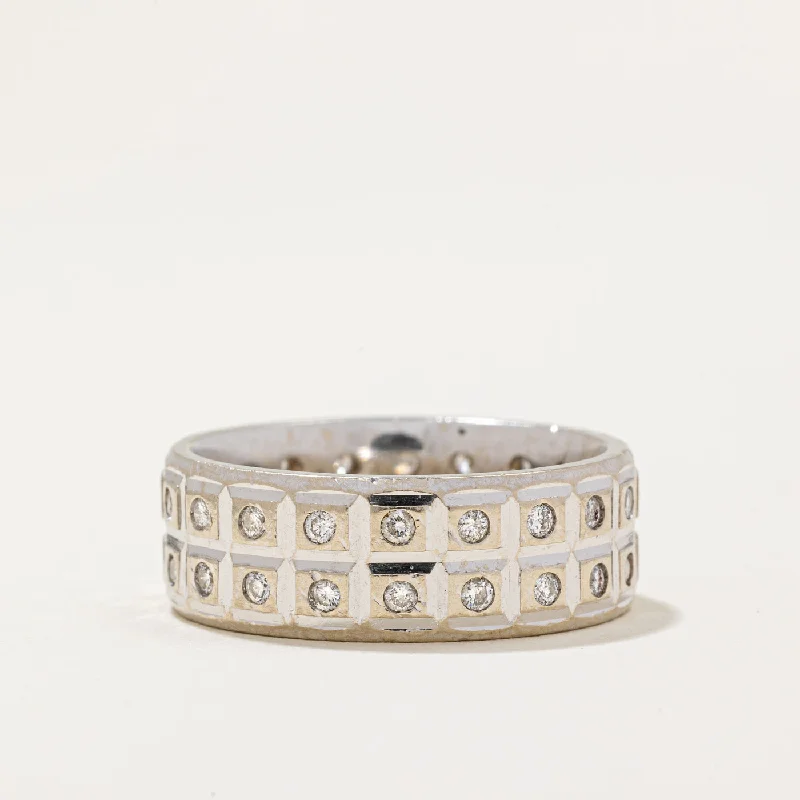 chic solitaire rings -Double Row Diamond Eternity Band | 0.64ctw | SZ 9.25 |