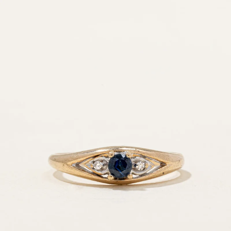 luxury rings for women -Sapphire & Diamond Ring | 0.15ct, 0.02ctw | SZ 6.25 |