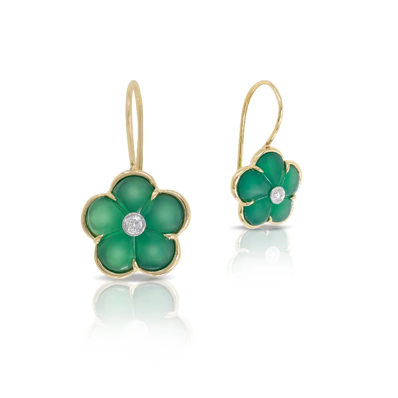 elegant stud earrings -Green Fiore Earrings