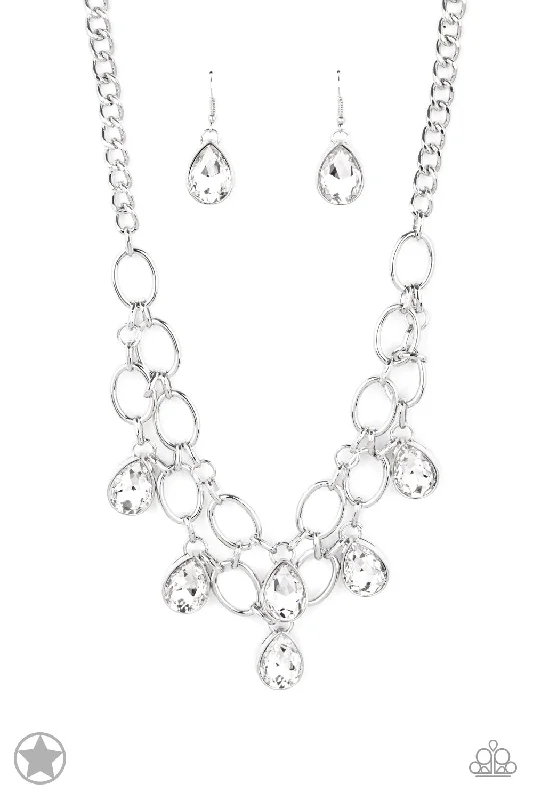 statement necklaces for women -Show-Stopping Shimmer - White