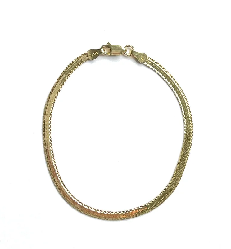 custom charm bangles for women -Blake Herringbone Bracelet