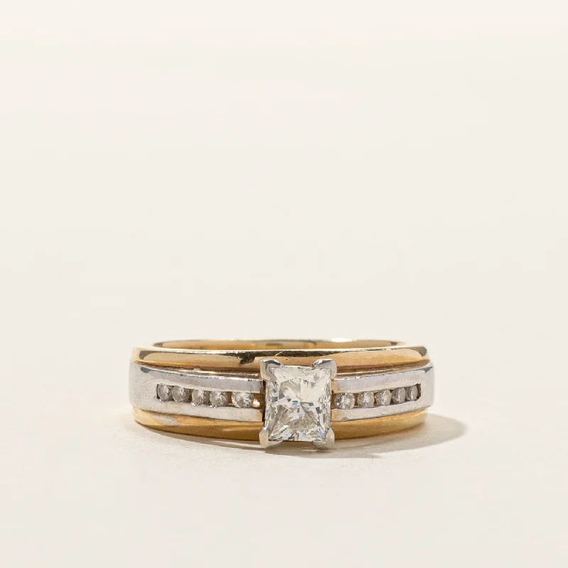 stackable diamond rings -Princess Diamond Gold Ring | 1.05ctw VS1/VS2 G/H | SZ 9 |