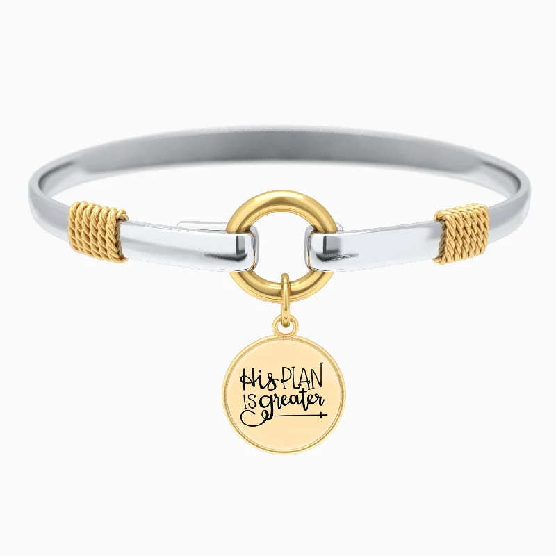 trendy bangles for women -His Plan Is Greater - Two-Tone Bracelet