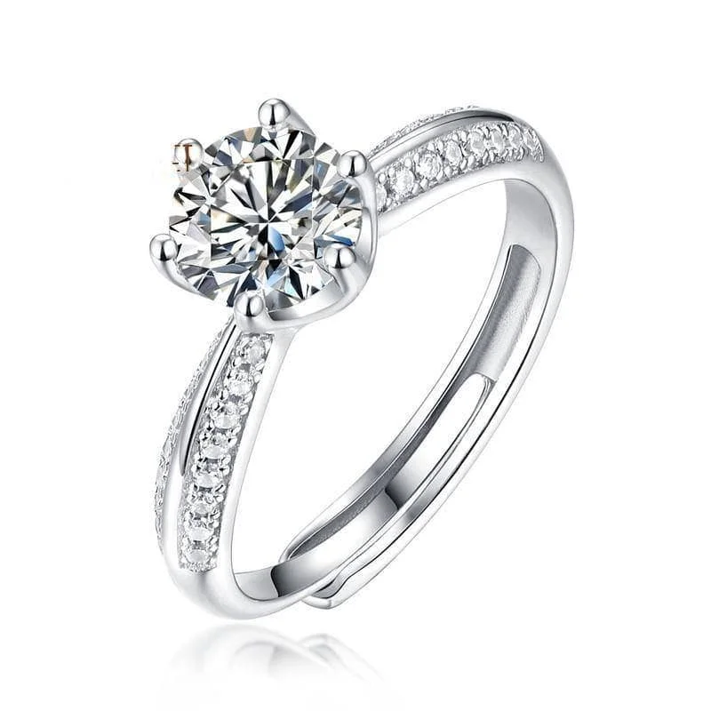 engagement rings with diamonds and sapphires -1.0Ct D Color Diamond Engagement Adjustable Ring