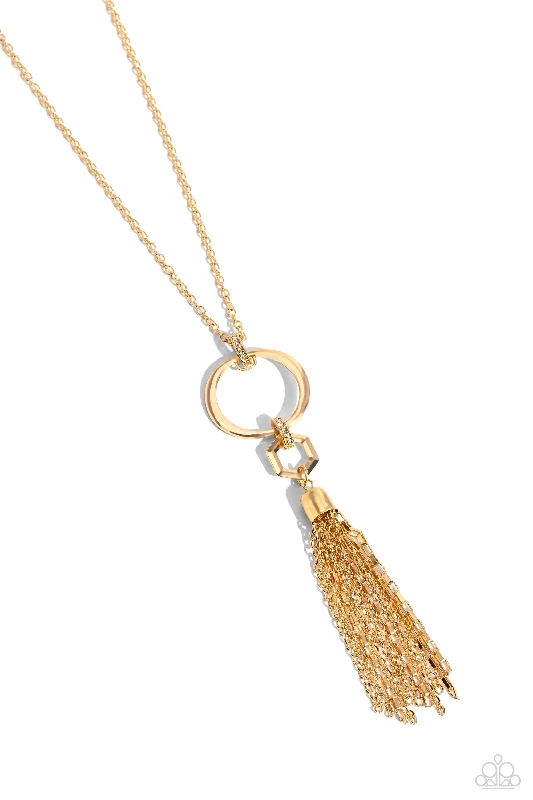 women’s diamond-encrusted necklaces -Tassel Tune - Gold