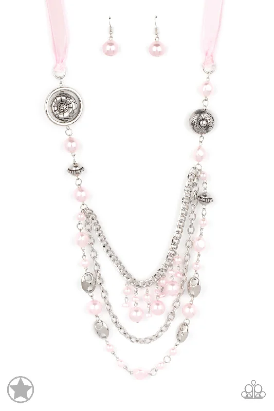 floral design necklaces for women -All The Trimmings - Pink