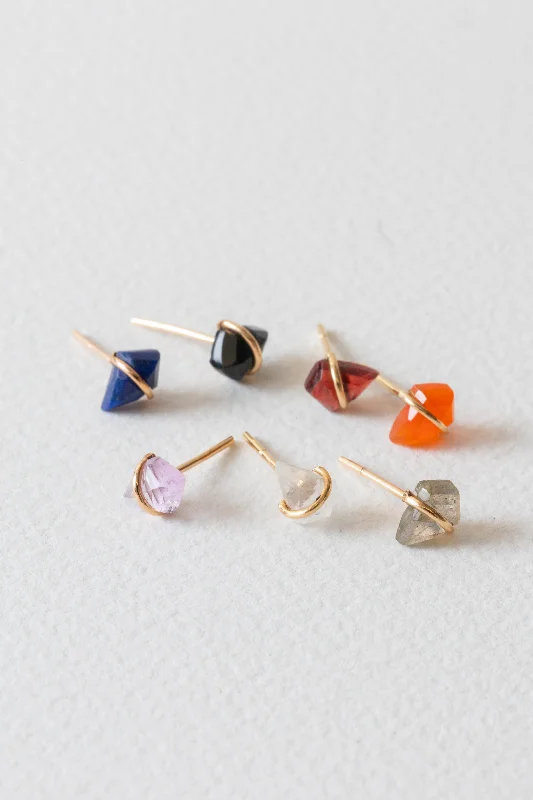 unique gemstone earrings -18k Teeny Kite Stud Earrings | Pair