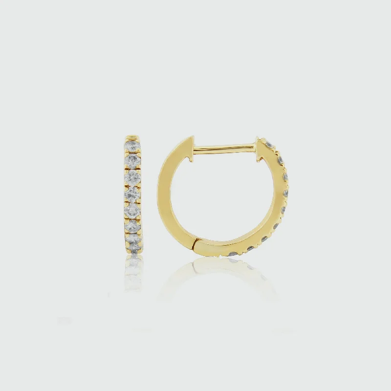 women earrings -Dovehouse Gold Vermeil & Cubic Zirconia Hoop Earrings