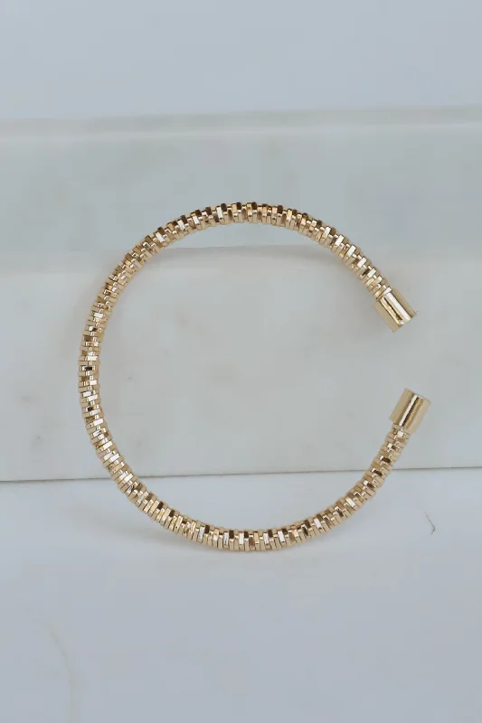 beautiful wedding bangles -Mila Gold Cuff Bracelet