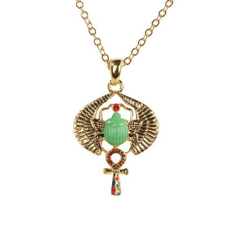 affordable gold chain necklaces -Egyptian Scarab Necklace