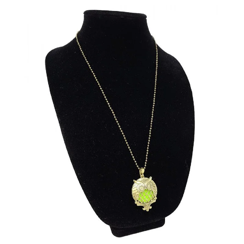 eco-friendly gemstone necklaces -Aromatherapy Diffuser Necklace / Locket - Owl