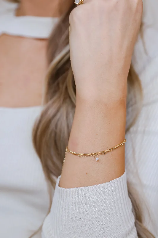 customizable bangles for women -FINAL SALE - Eleanor Gold Layered Chain Bracelet