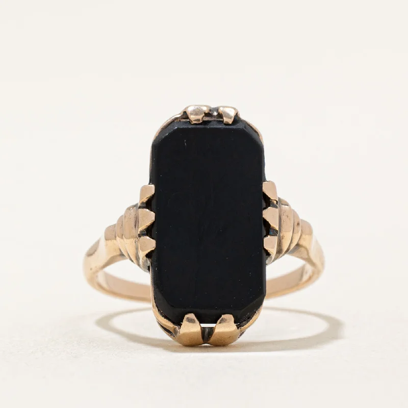 classic ring sets -Black Onyx Cocktail Ring | 4.50ct | SZ 7.75 |