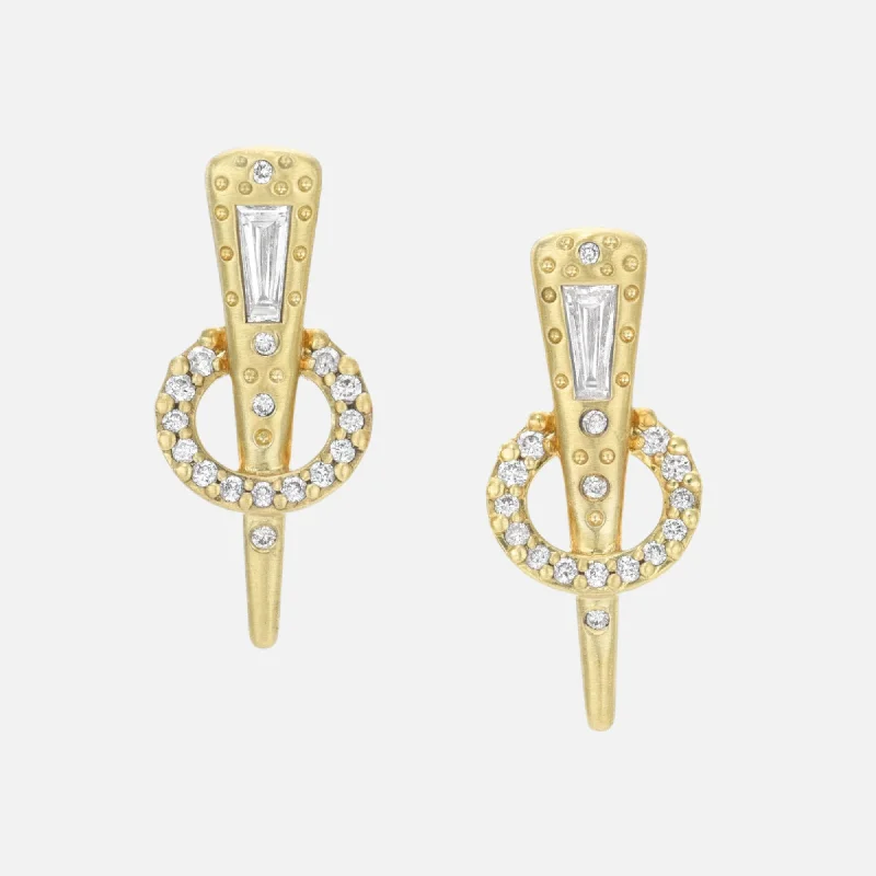 cubic zirconia earrings -Supernova Line Post Earrings