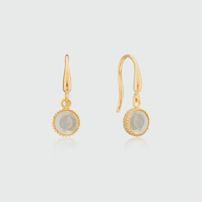 elegant earrings for women -Barcelona April Crystal Birthstone Hook Earrings