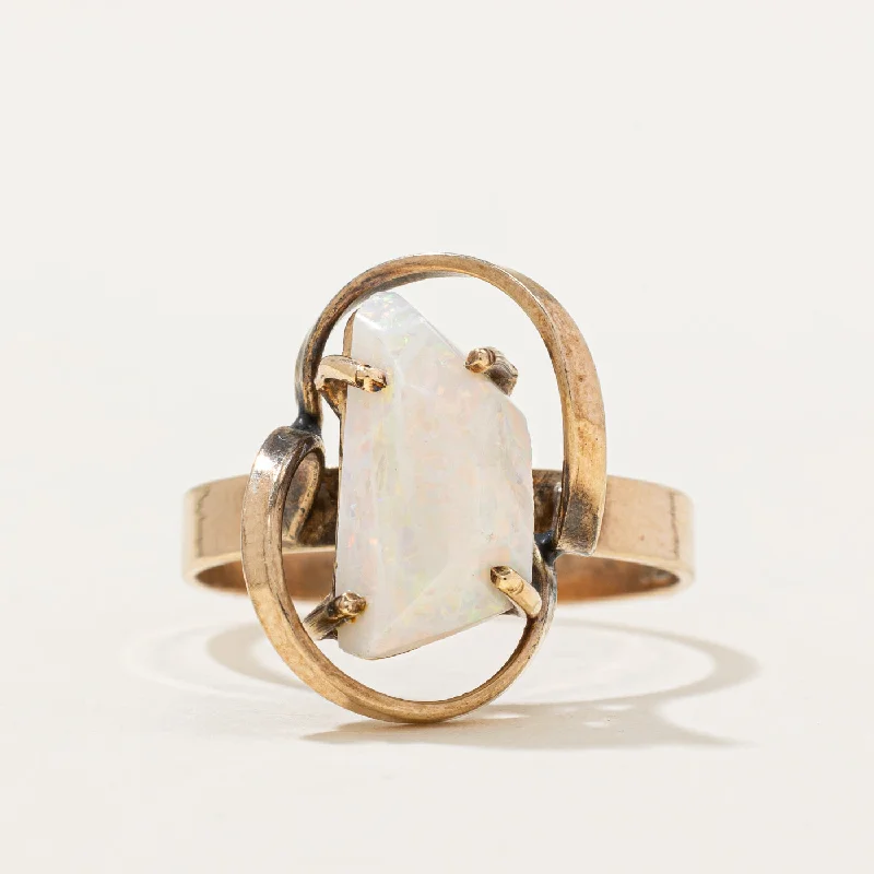 stylish rings for women -Opal Trapezoid Ring | 1.20ct | SZ 7 |