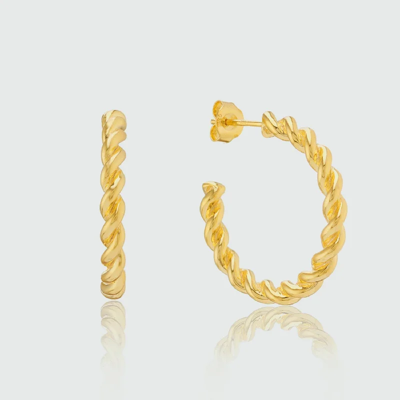 minimalist earrings for women -Alhambra Large Gold Vermeil Hoop Earrings