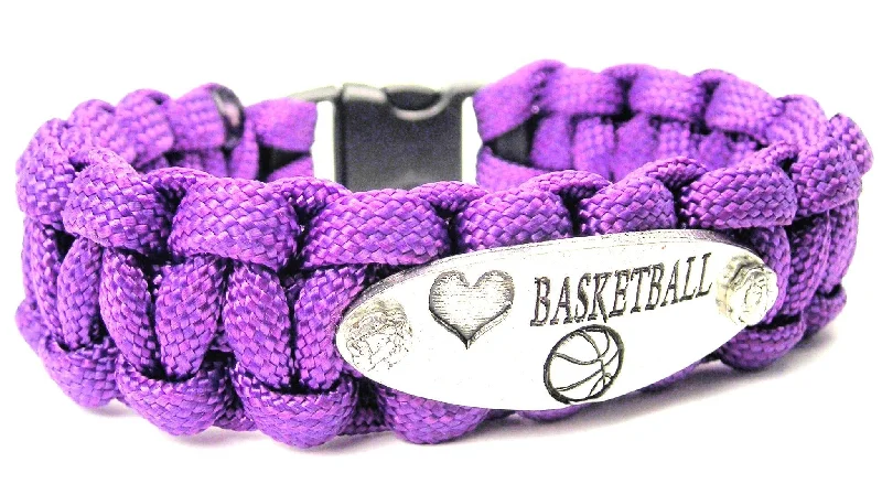 women’s bracelet sets -Love Basketball 550 Military Spec Paracord Bracelet