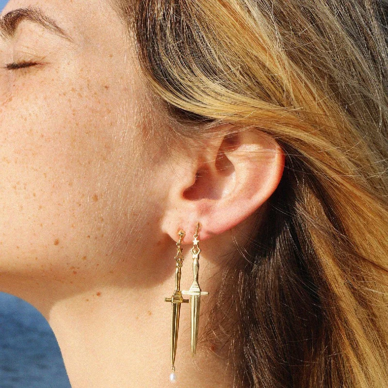 stunning gemstone earrings -Dagger Earrings