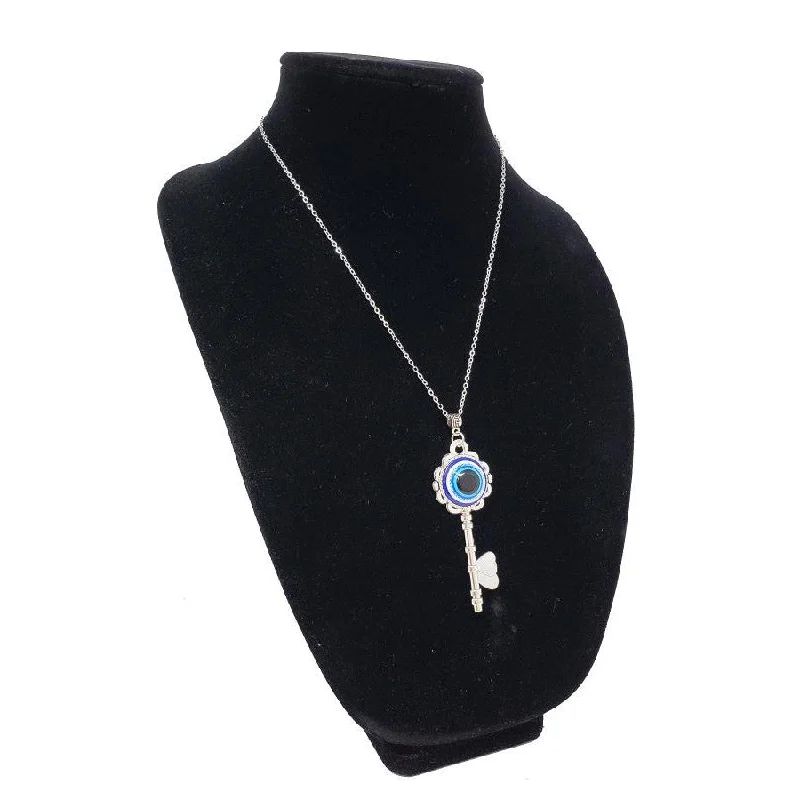 romantic couple’s necklaces -Lucky Evil Eye Key Necklace