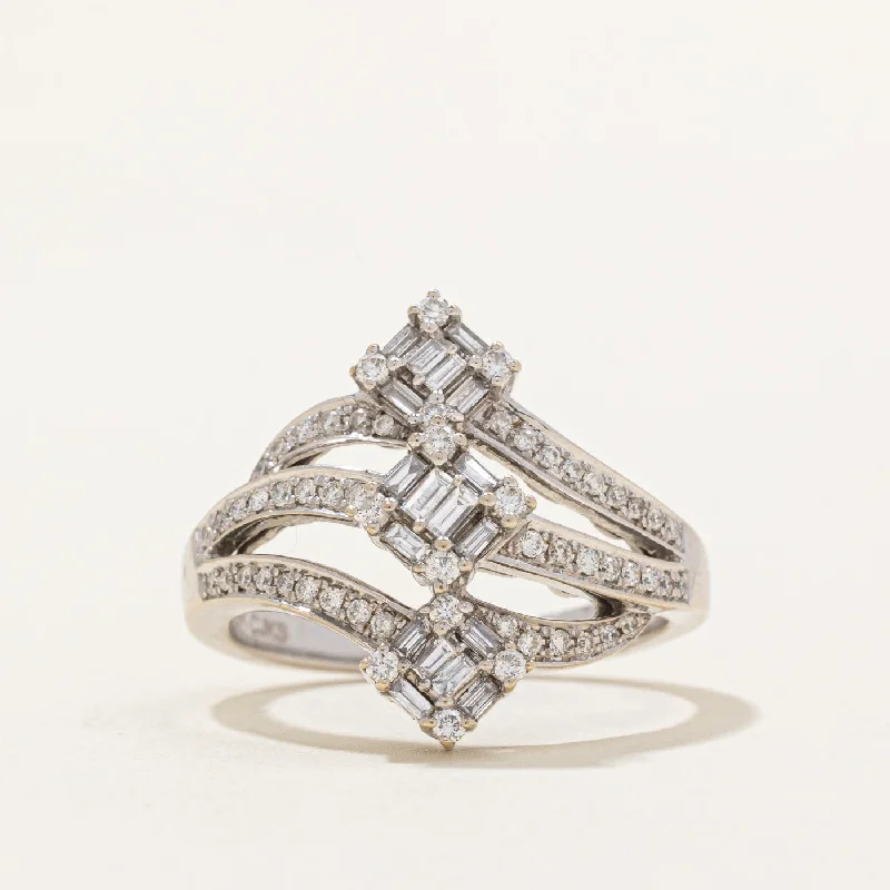 affordable diamond rings -Diamond Waterfall Ring | 0.44ctw | SZ 6.75 |