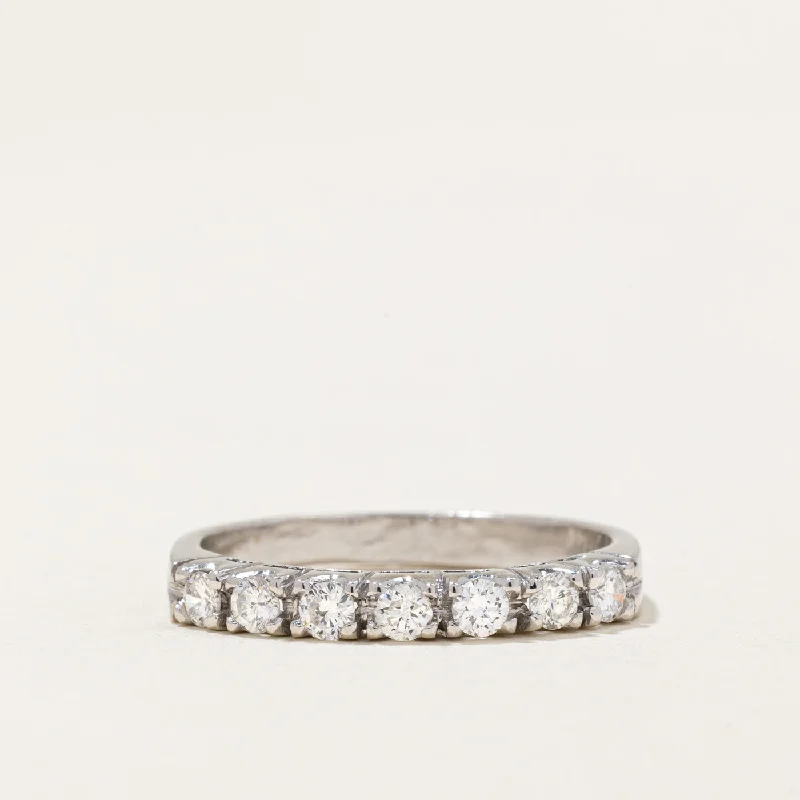 bridal rings for women -1986 Egyptian Diamond Semi Eternity Ring | 0.38ctw | SZ 7.25 |