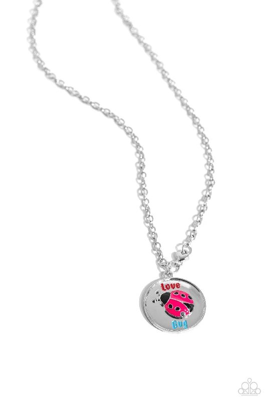 simple silver necklaces for women -Lively Love Bug - Red