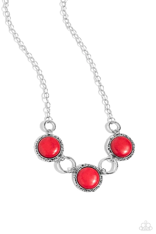 silver necklaces for women -Saharan Scope - Red