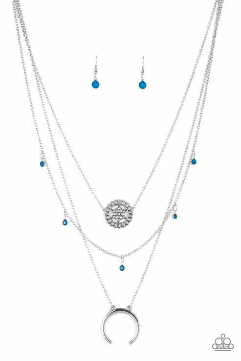 matching necklaces for couples -Lunar Lotus Blue Necklace