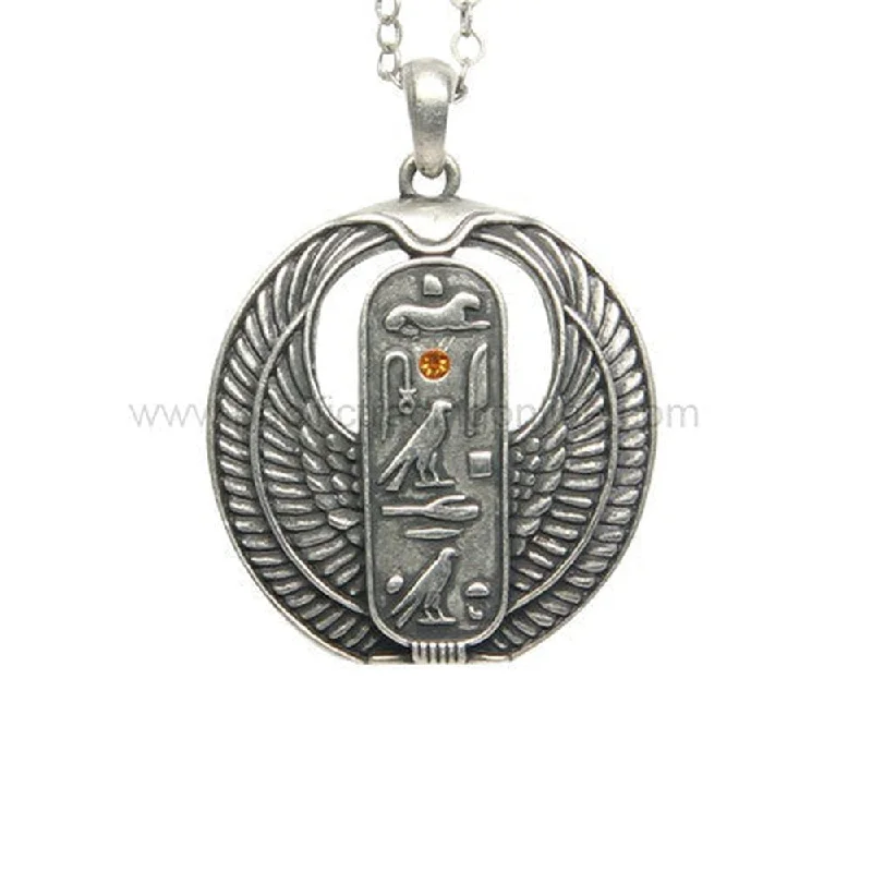 elegant crystal necklaces -Egyptian Cartouche Necklace