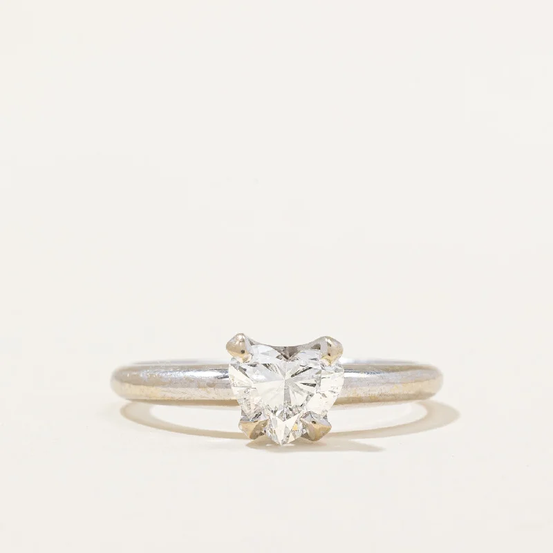 elegant vintage rings -GIA Certified Diamond Heart Engagement Ring | 0.82ct | SZ 6.5 |