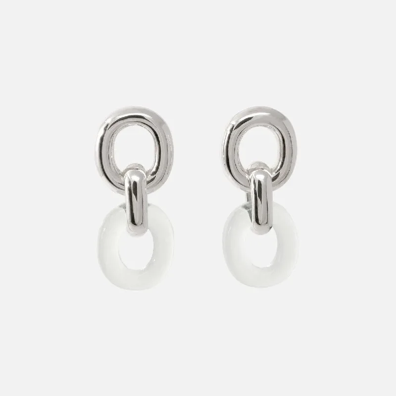 fashion crystal stud earrings -Connected Loop Earrings