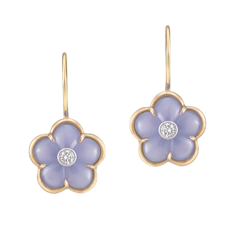 women’s stylish earrings -Lavender Chalcedony Fiore Earrings