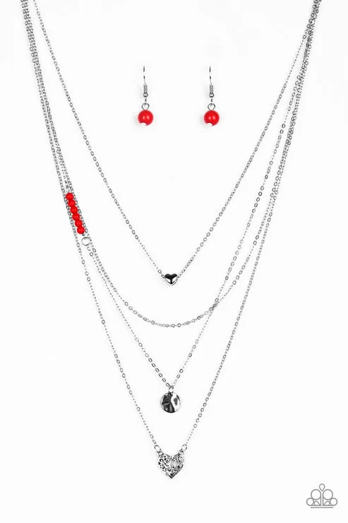 modern women’s necklaces -Gypsy Heart Red Necklace