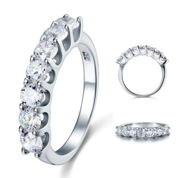 custom-made engagement rings -1.75 Carat Seven Stone Wedding Ring Jewelry