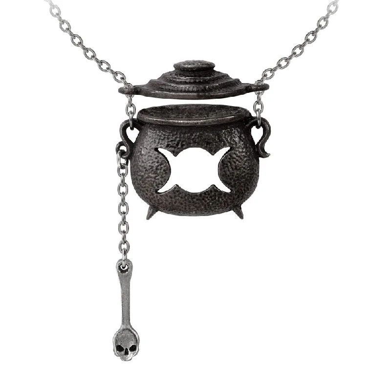 elegant lock pendant necklaces -Witches Cauldron Necklace