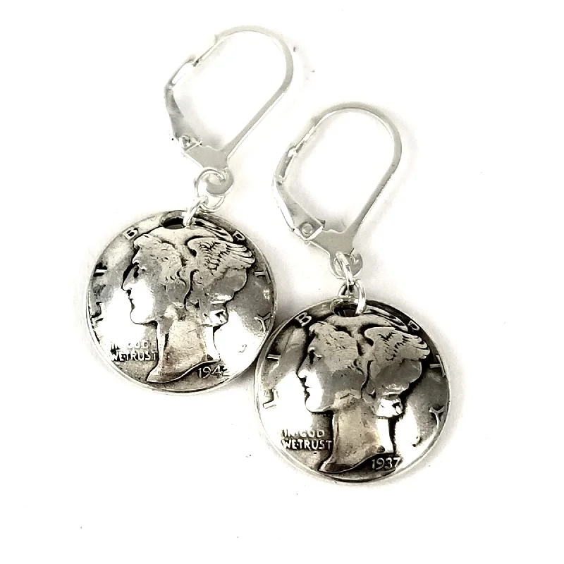 dazzling crystal earrings -Mercury Dime Drop Earrings